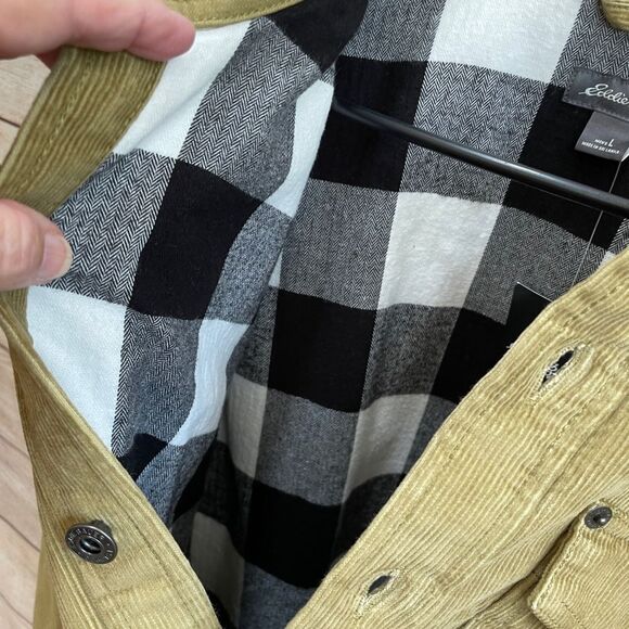 NEW WITH TAGS EDDIE BAUER FAULTLINE FLANNEL LINED CORDUROY JACKET - Picture 7 of 7